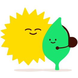 Sun and leaf with headset.