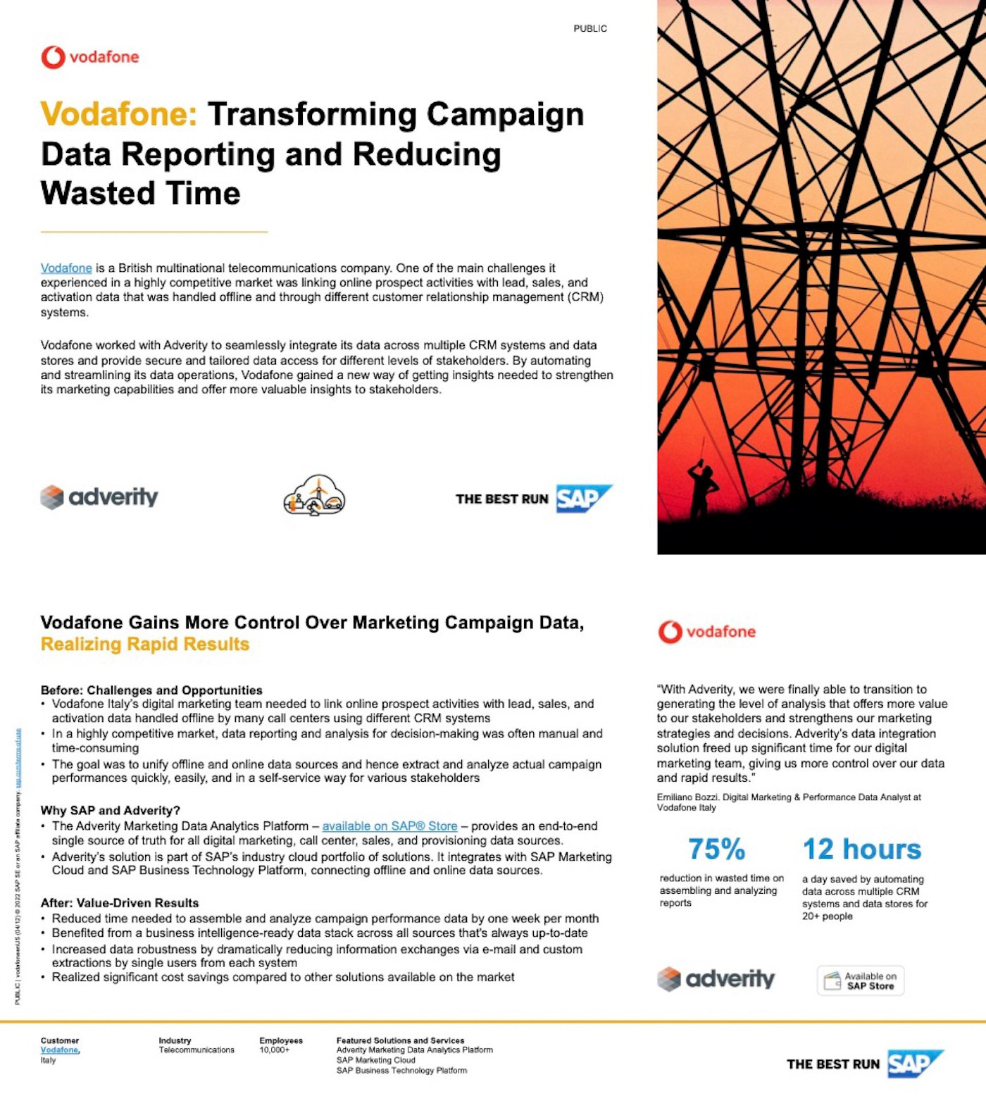 Example of SAP's B2B one-pager