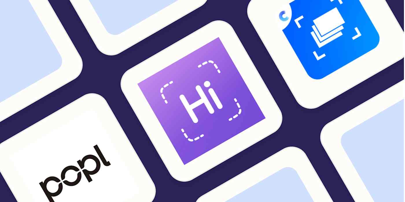 A hero image with the logos of the best business card scanners