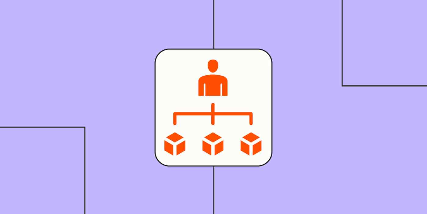 A hero image of a product manager icon on a light purple background.