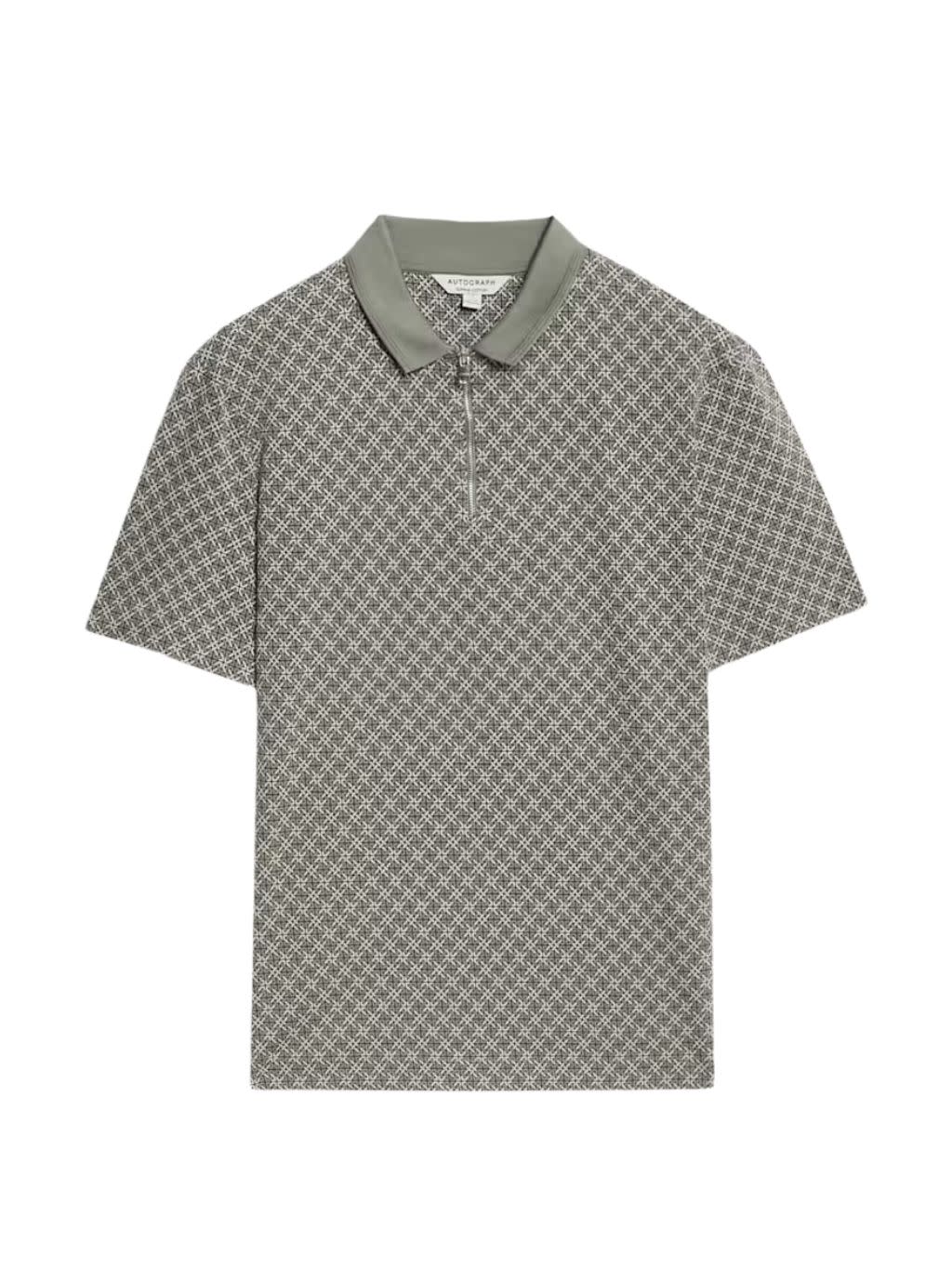A geometric pattern polo shirt