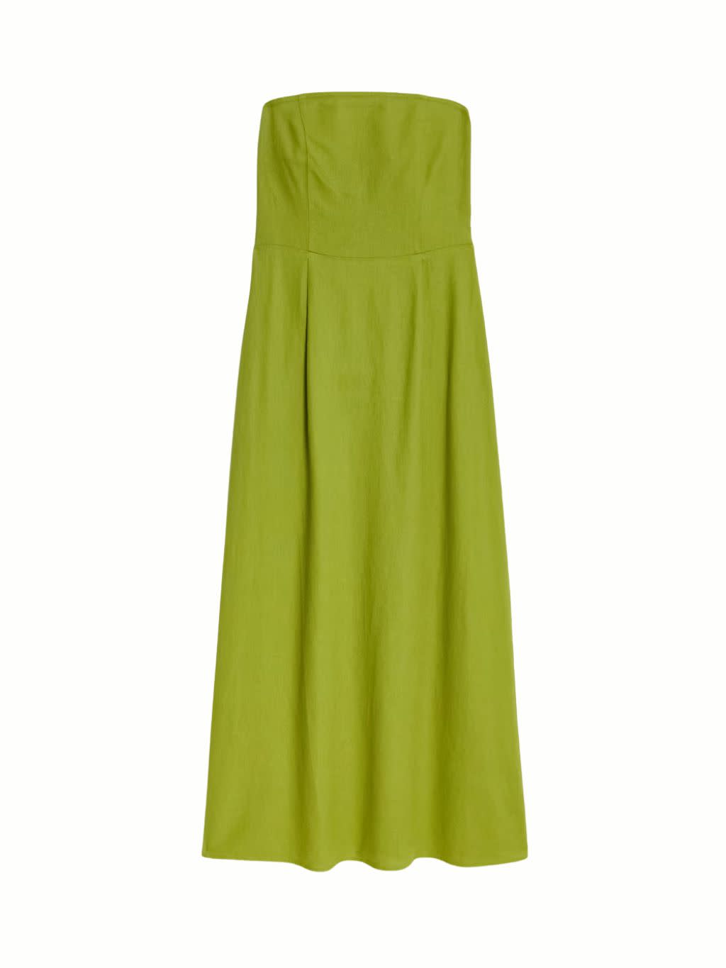 A green bandeau midi dress