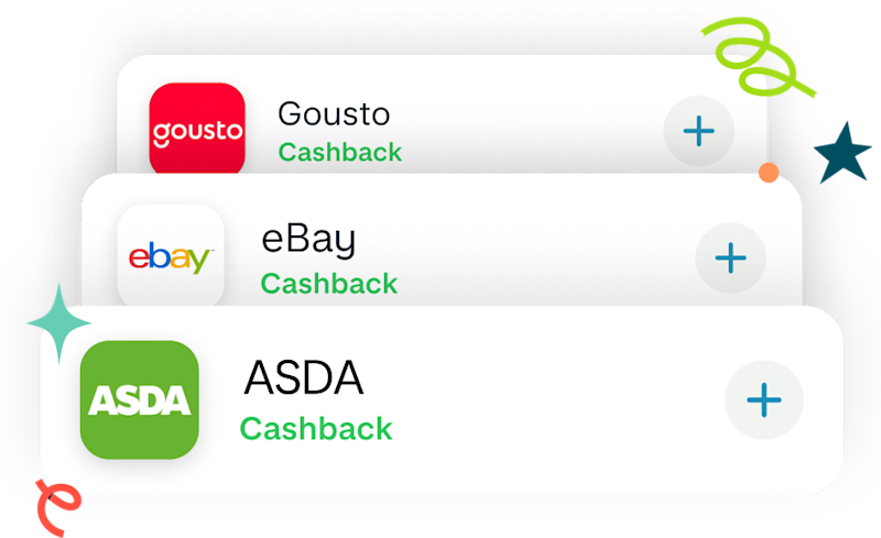 Push notifications showing cashback from Asda, eBay and Gousto