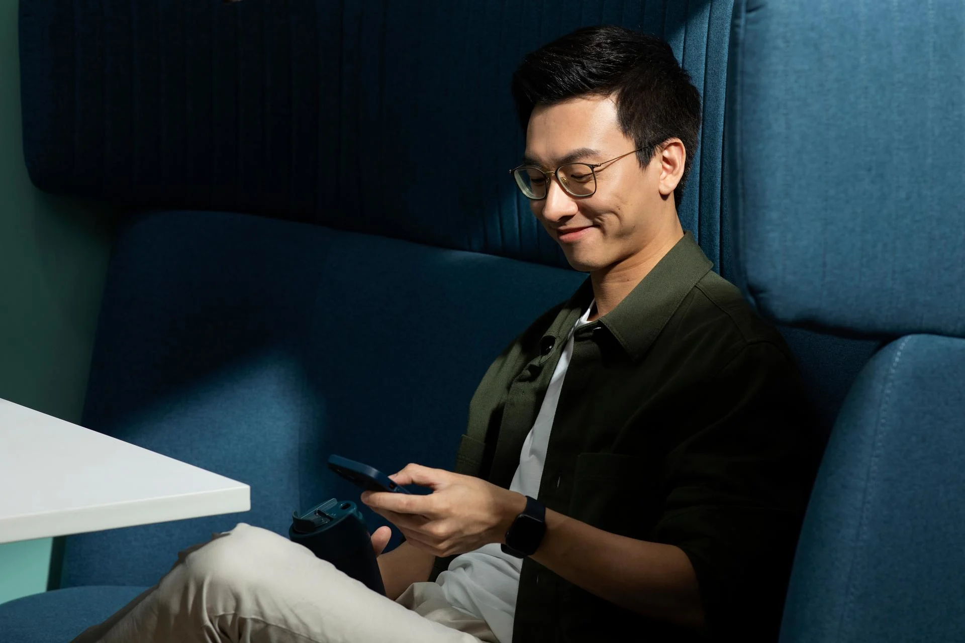 A man checking his phone